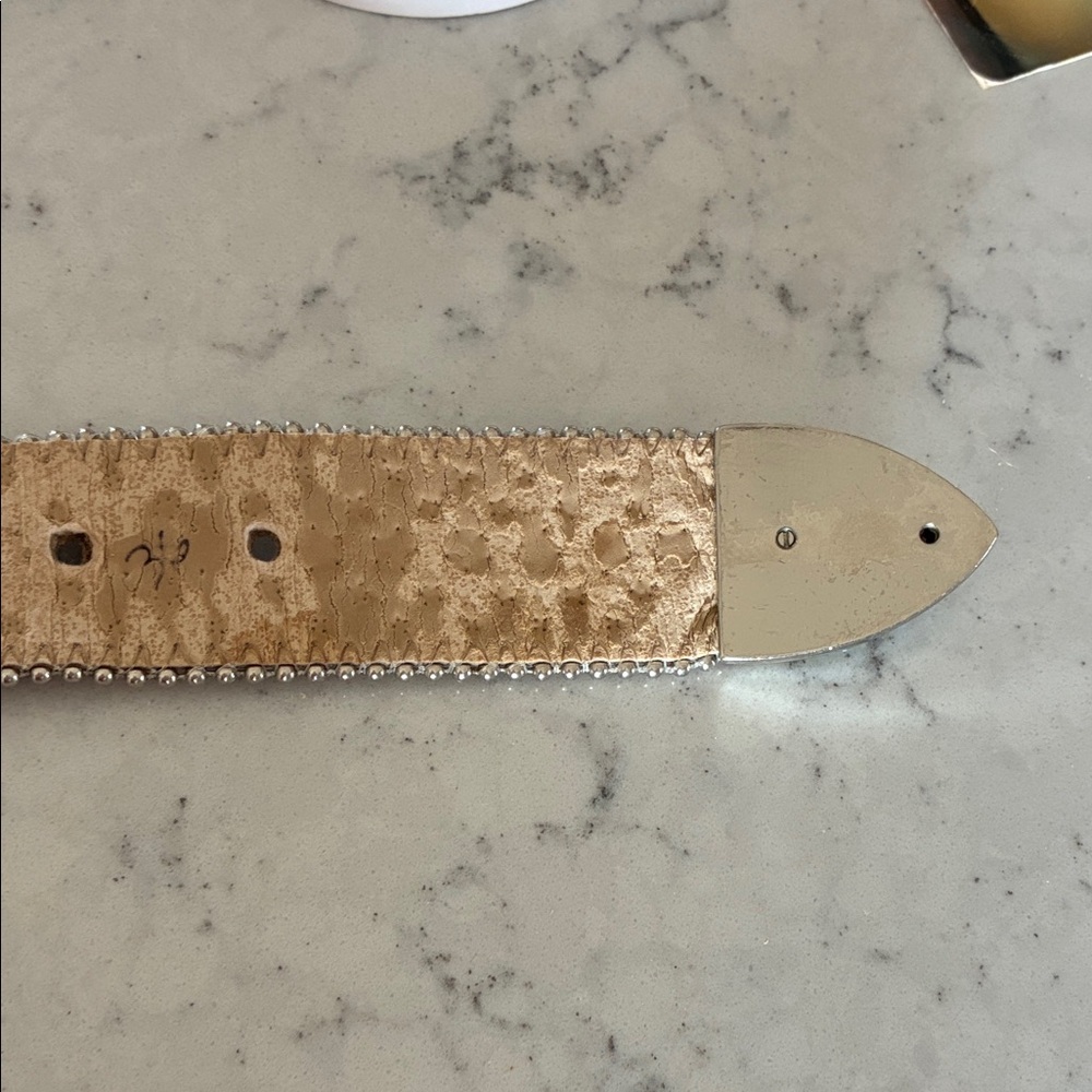 B.B. Simon Silver and Brown Crystal Belt - Picture 6 of 6